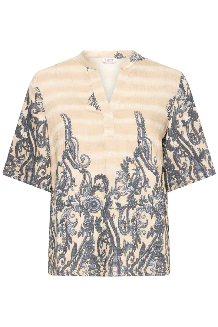 B.Young Ilian Blouse- Blue/Off White