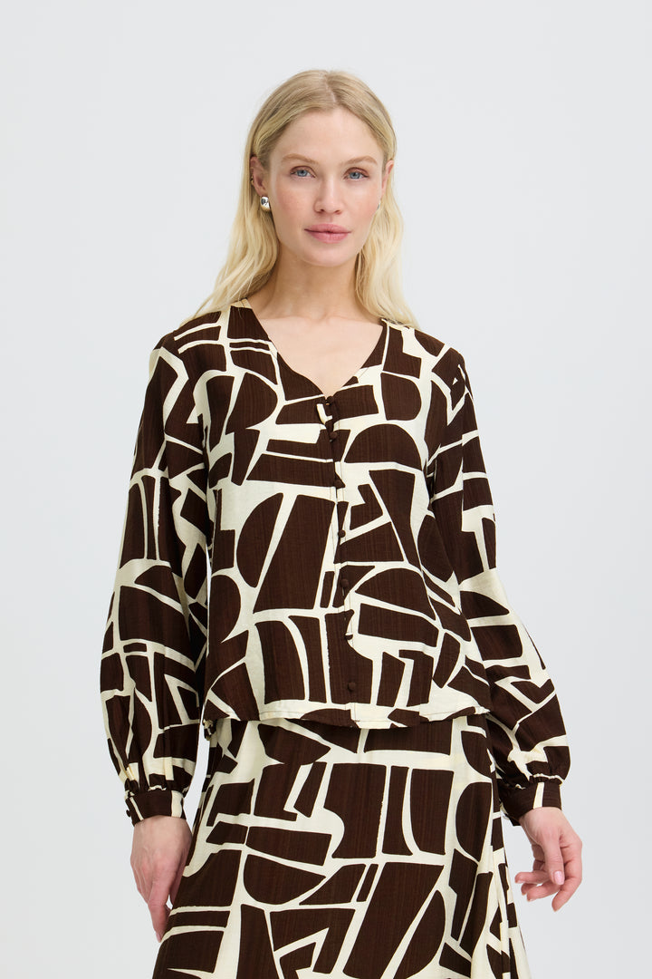 B.Young BYIKAIA Blouse- Java Geometric Shapes