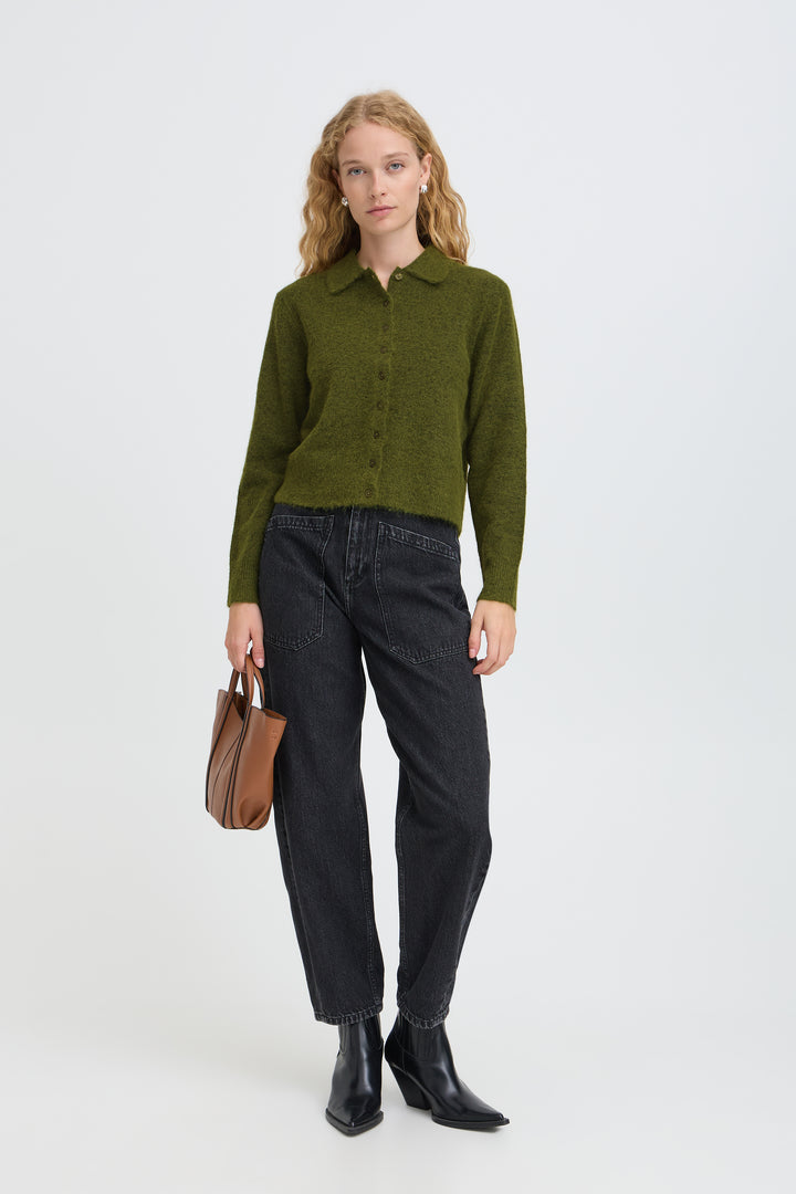 B.Young Byminua Cardigan- Avocado Melange