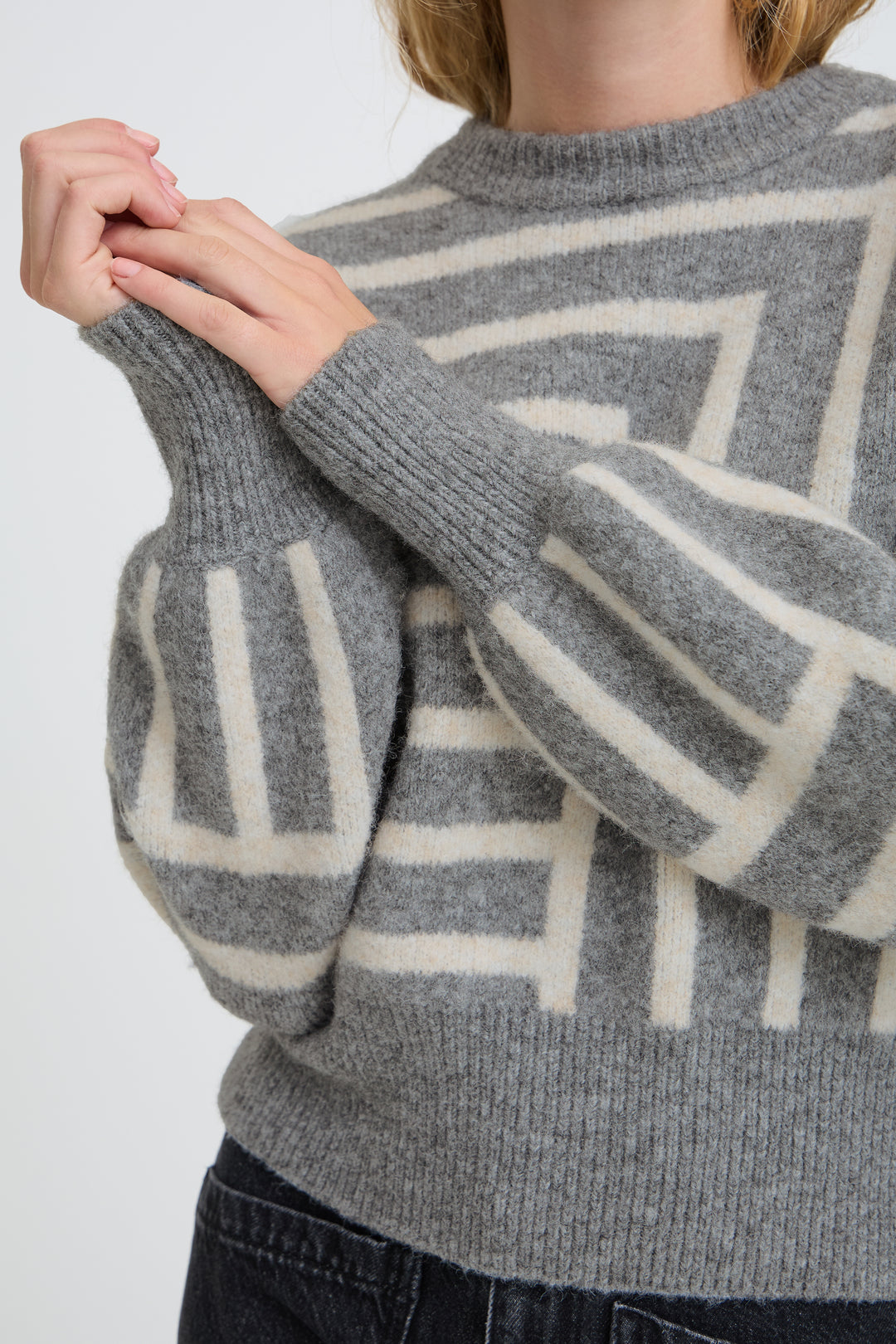 B.Young BYomea Jumper- Dark Grey Melange