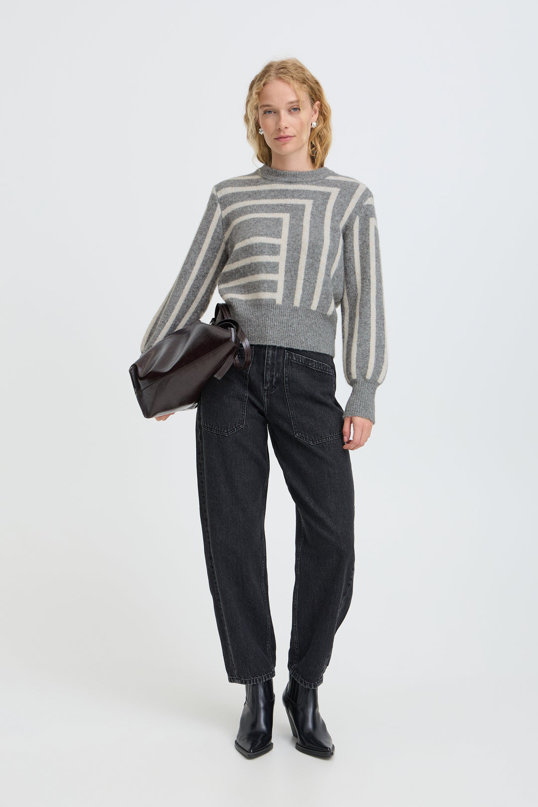 B.Young BYomea Jumper- Dark Grey Melange