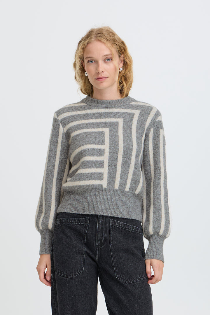 B.Young BYomea Jumper- Dark Grey Melange