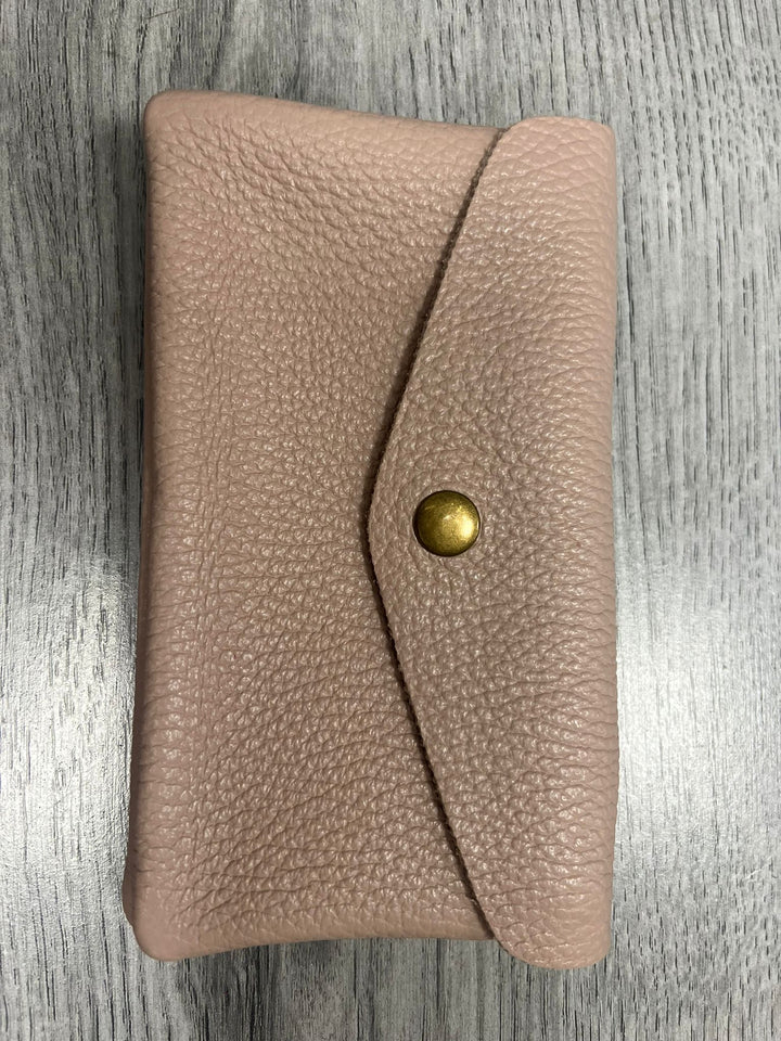 Italian leather button purse- large