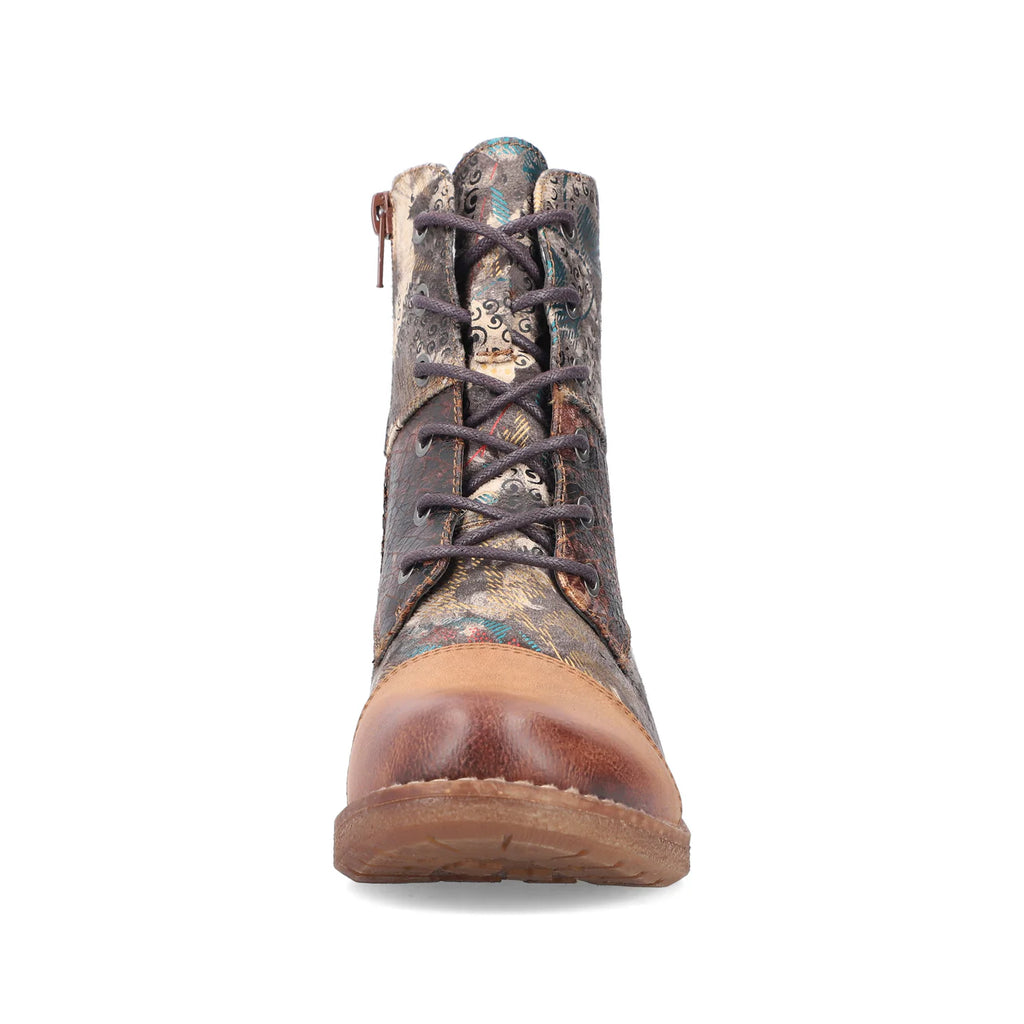 Rieker Multi Colour Patterned Zip Up Boot