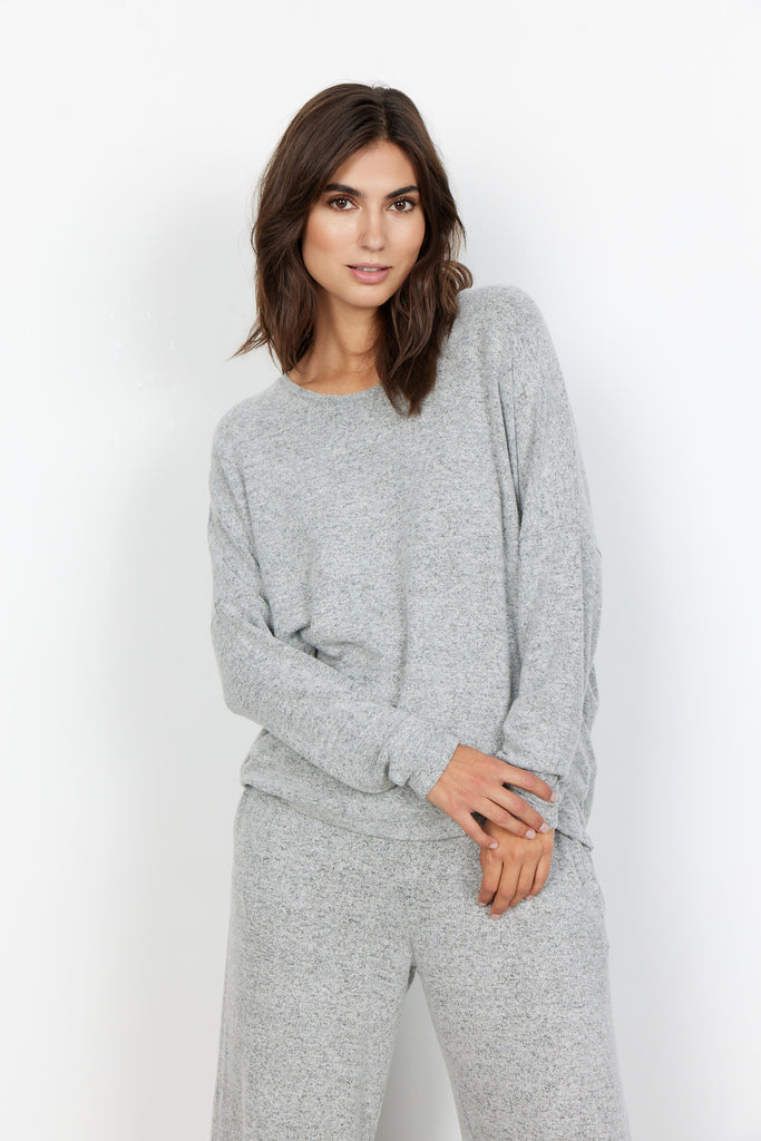 Soya Concept Biara Top Round Neck- Light Grey