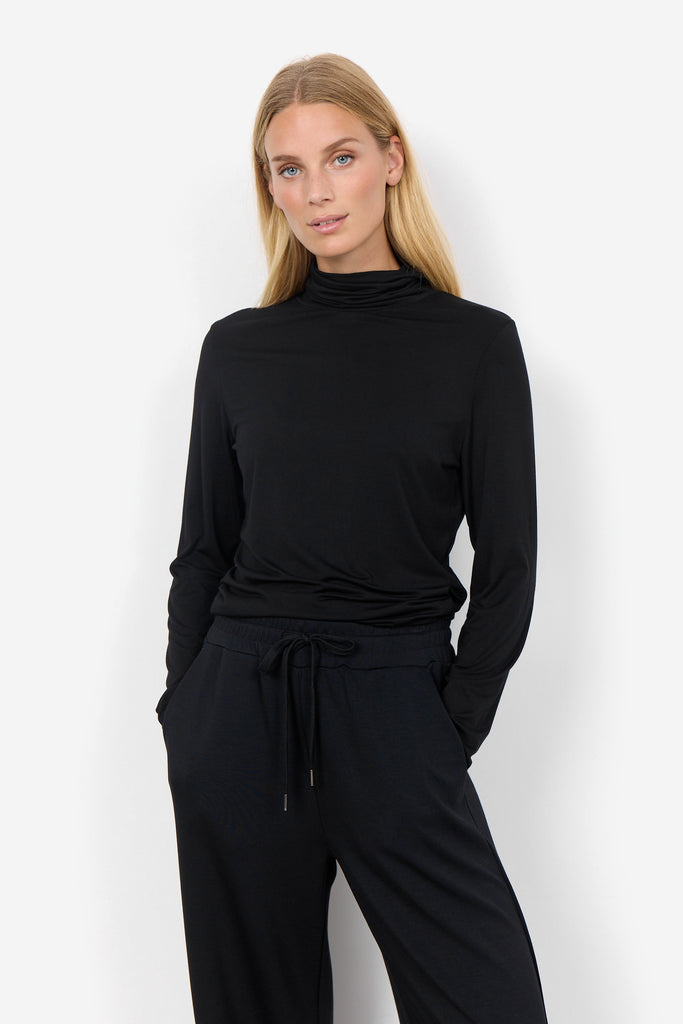 Soya Concept Marica 12 Long sleeve, High neck Top - Black