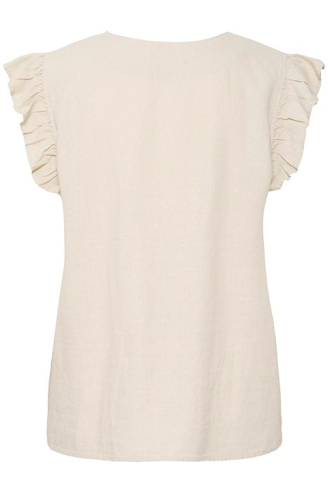 BYoung Falakka Ruffle Shirt- Rainy Day