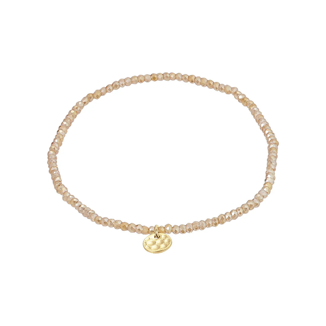 Pilgrim Indie Peach Beaded Gold-Bracelet