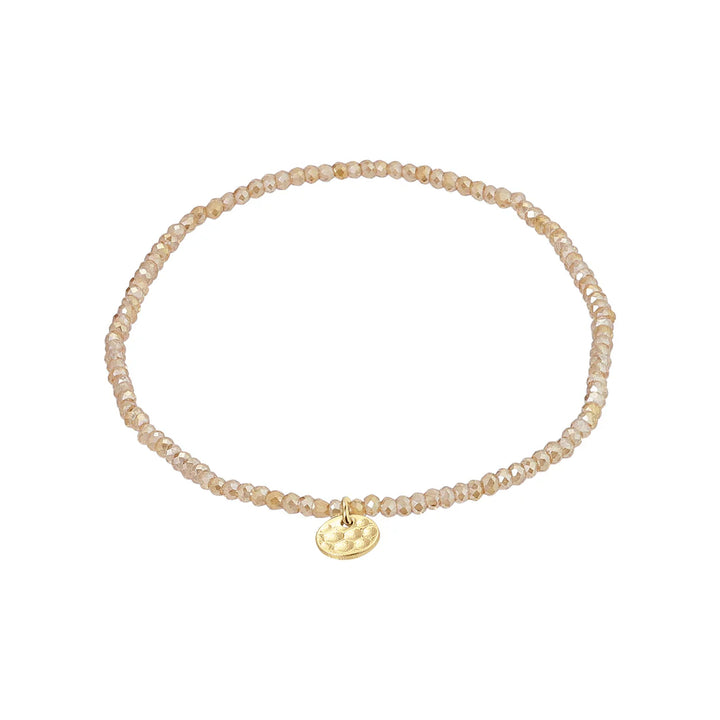 Pilgrim Indie Peach Beaded Gold-Bracelet