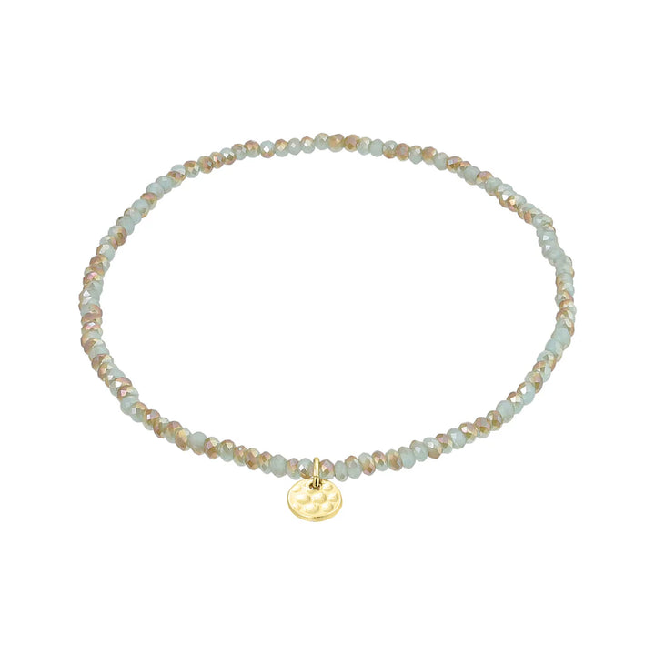 Pilgrim Indie Green Mix Bracelet, Gold-Plated