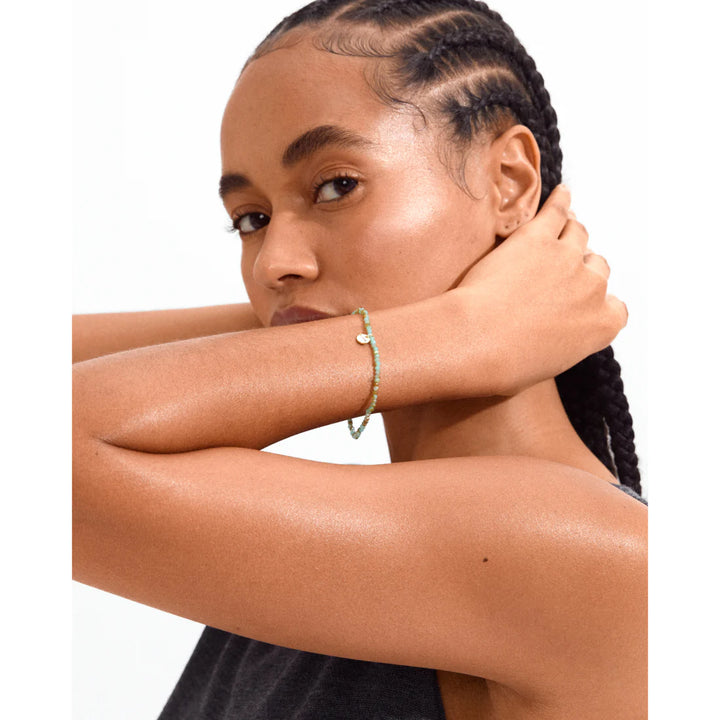 Pilgrim Indie Green Mix Bracelet, Gold-Plated