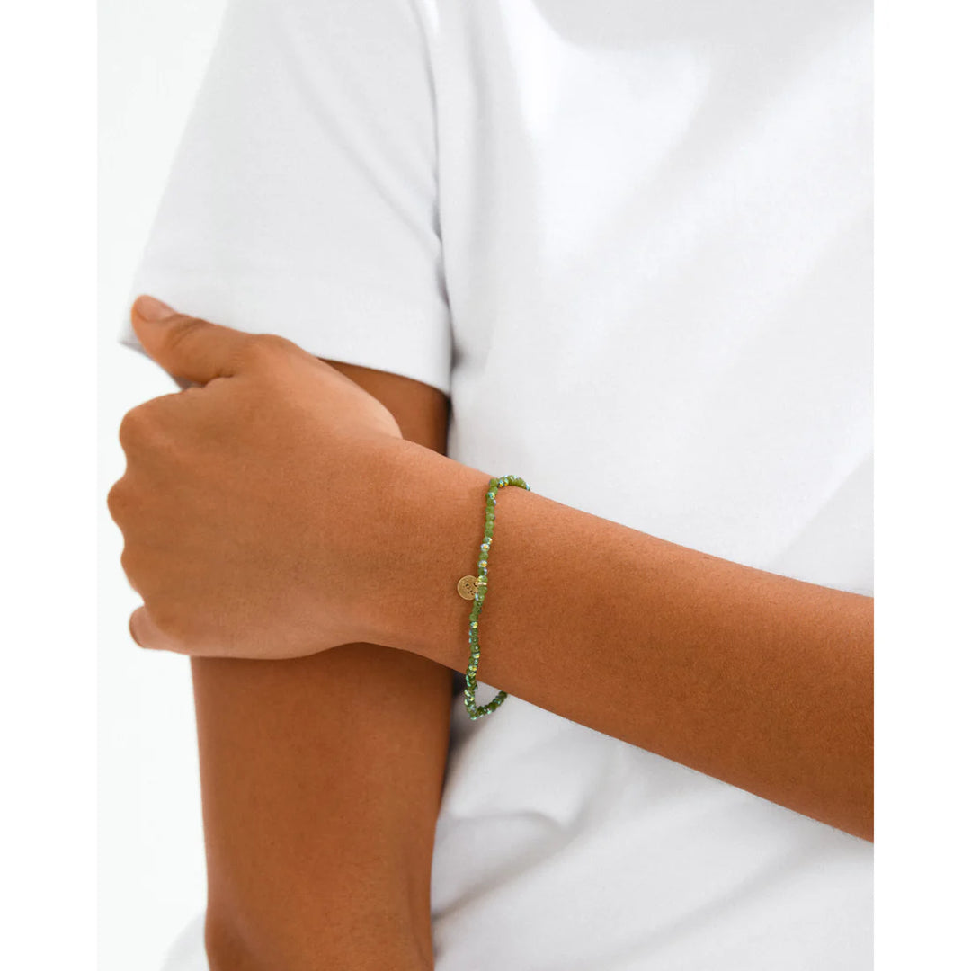 Pilgrim Indie Green Bracelet, Gold-Plated