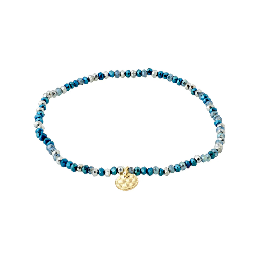 Pilgrim Indie Dark Blue Bracelet, Gold-Plated