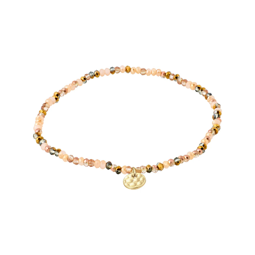 Pilgrim Indie Brown Mix Bracelet, Gold-Plated