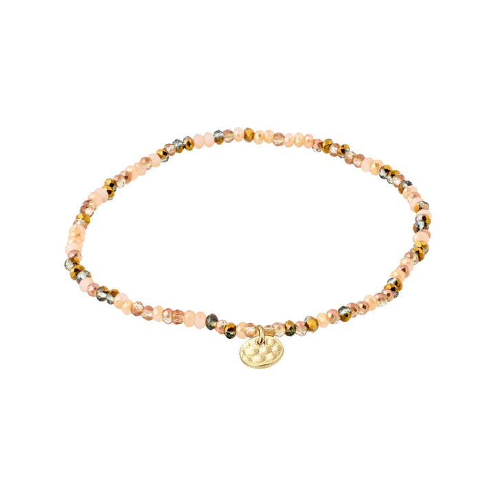 Pilgrim Indie Brown Mix Bracelet, Gold-Plated