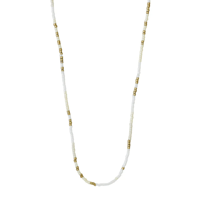 Pilgrim Alison White and Gold Beaded Necklace