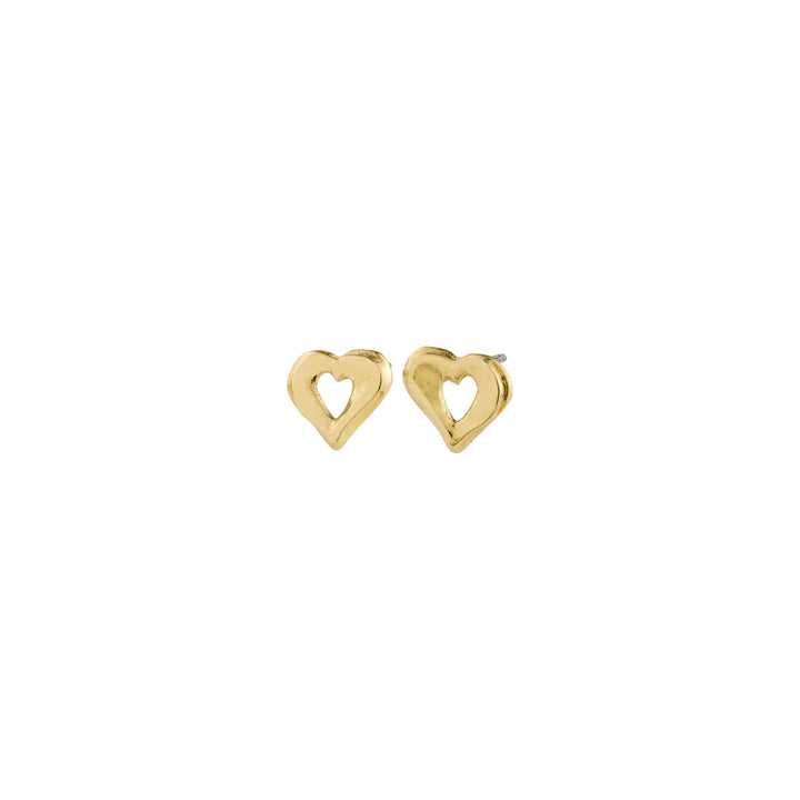 Pilgrim Iris Gold-Plated Heart Earrings
