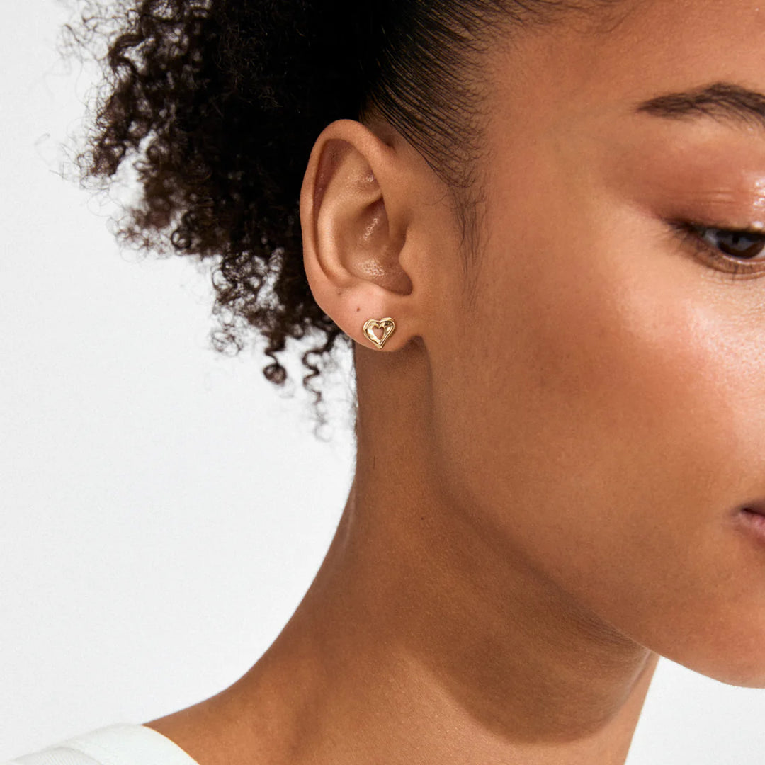 Pilgrim Iris Gold-Plated Heart Earrings
