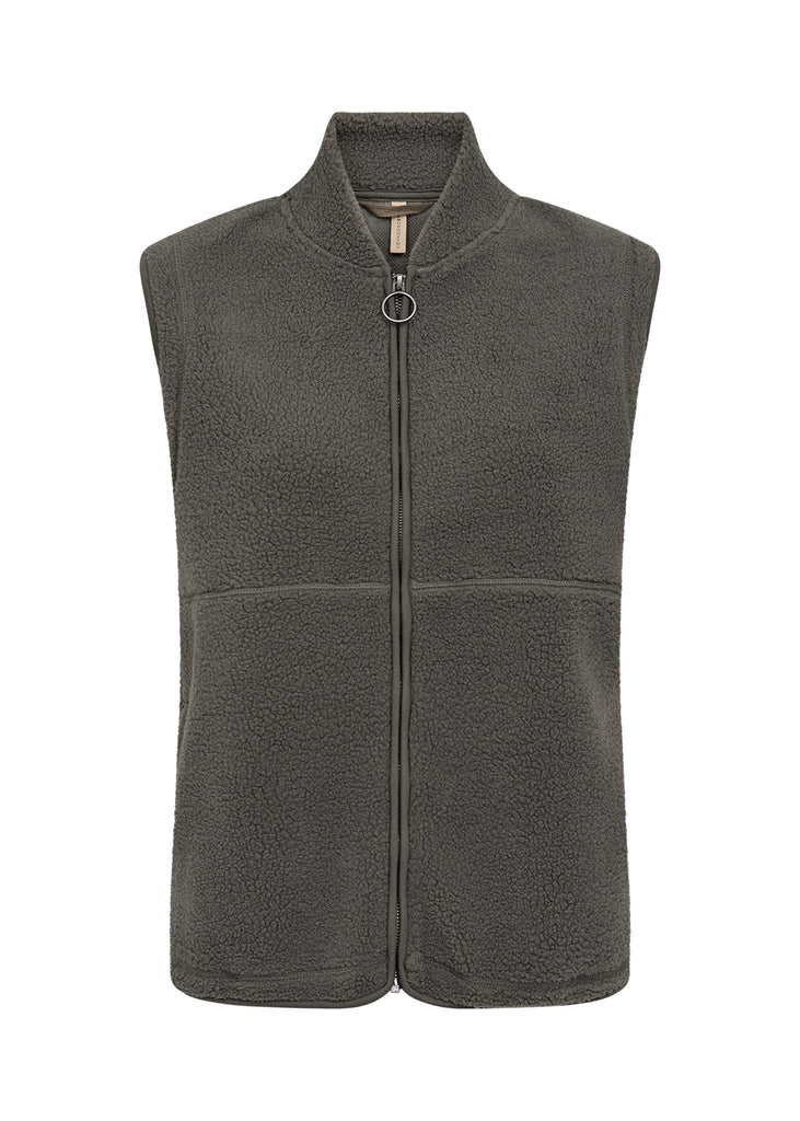 Soya Concept Onyx teddy Waistcoat- Moss Green