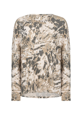Soya concept Biara Brown/multi Long Sleeved Abstract Print Top