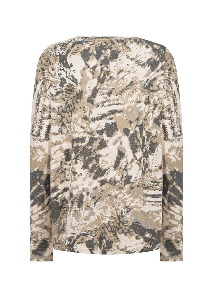 Soya concept Brown/multi Long Sleeved Abstract Print Top