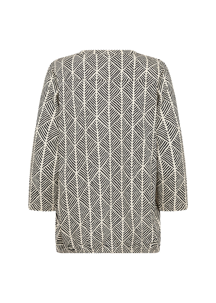 Soya Concept Felicity Blouse- Black/ Cream Geo Print