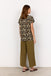 Soya Concept Felicity Leopard Print T-Shirt- Olive Mix