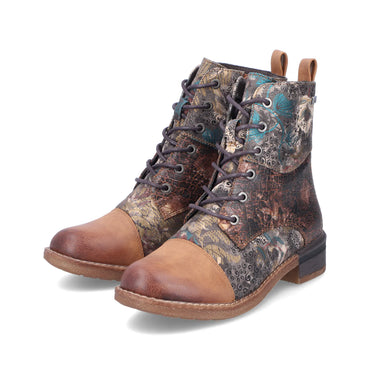 Rieker Multi Colour Patterned Zip Up Boot