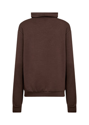 Soya concept Banu Roll neck sweatshirt- Chocolate Brown