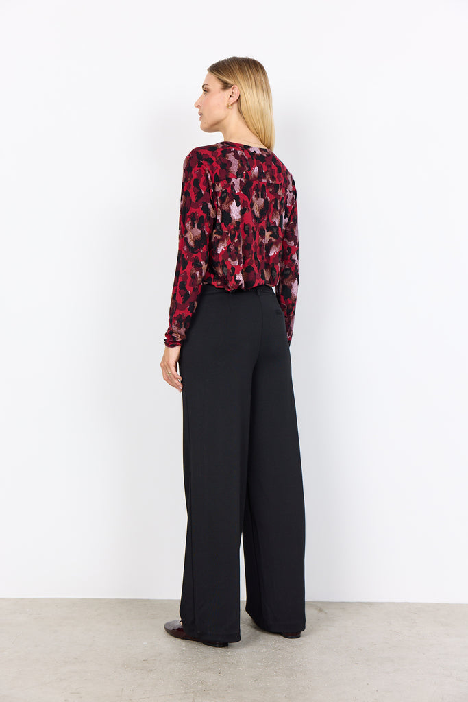 Soya Concept Marica 341 Blouse - Red Abstract Print
