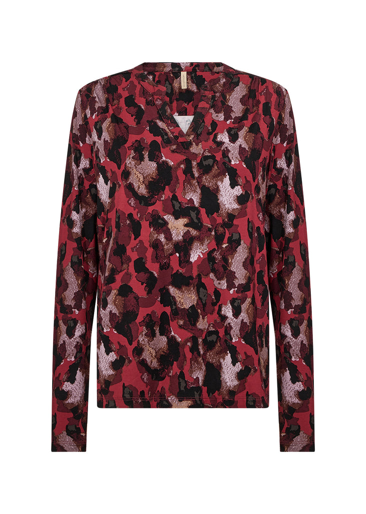 Soya Concept Marica 341 Blouse - Red Abstract Print