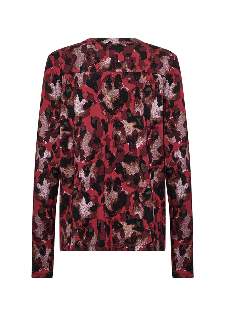 Soya Concept Marica 341 Blouse - Red Abstract Print
