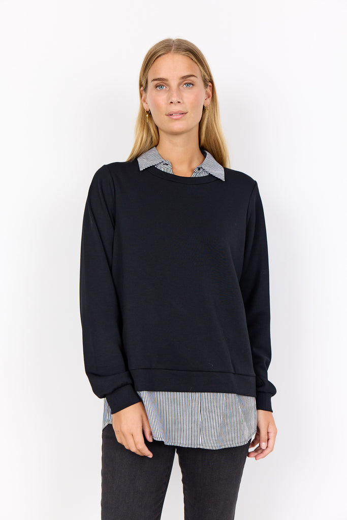 Soya Concept Banu 264 Blouse - Striped Collar