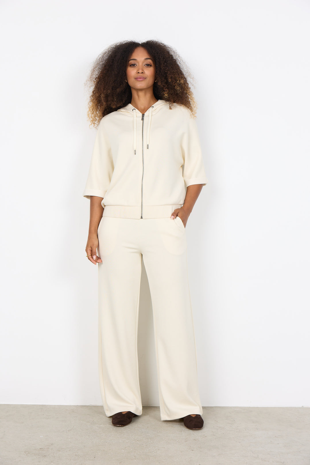 Soya Concept Banu Zip Up Top- Off White