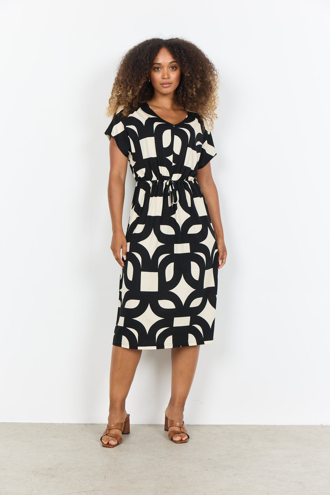 Soya Concept Felicity AOP Dress- Black/White