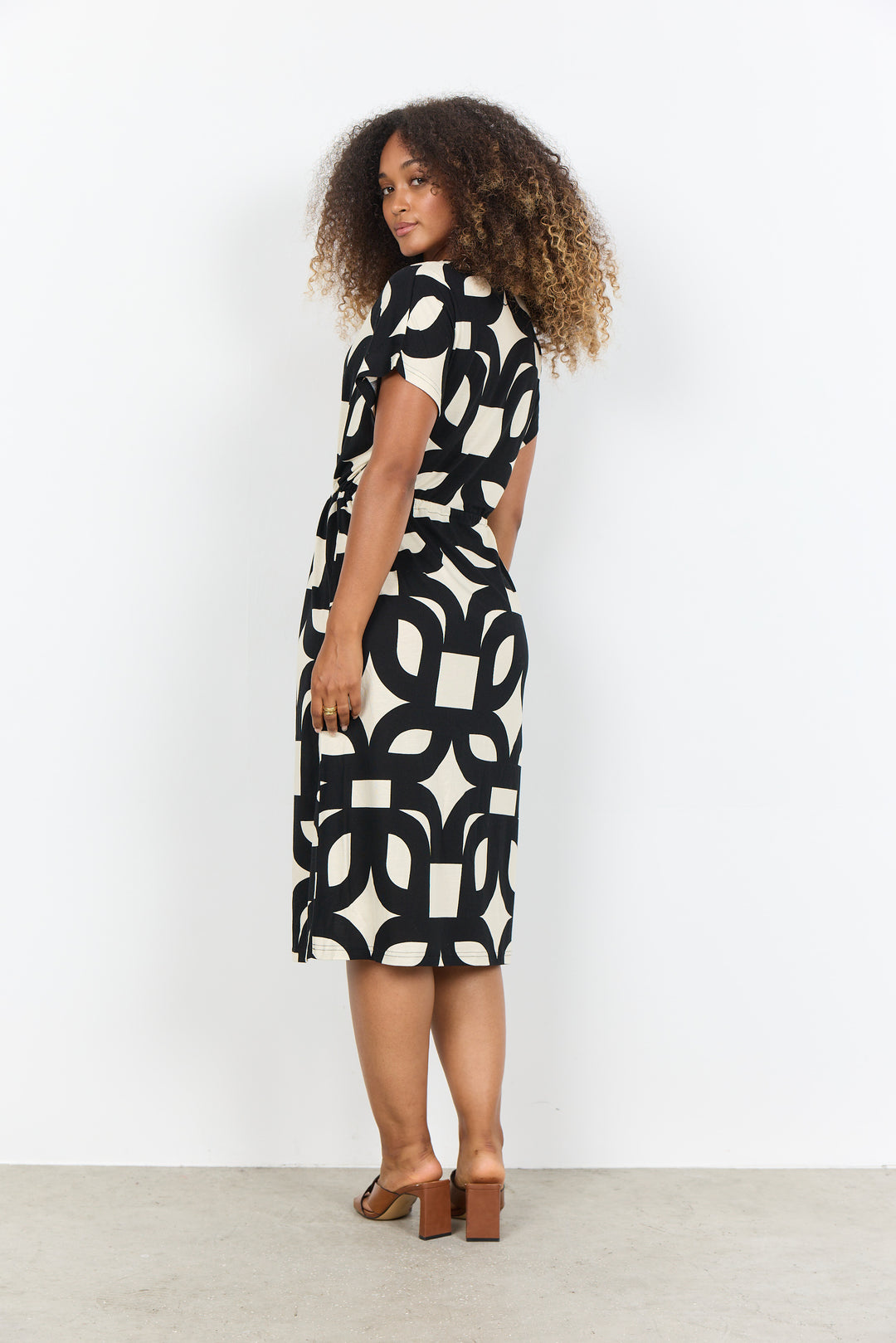 Soya Concept Felicity AOP Dress- Black/White