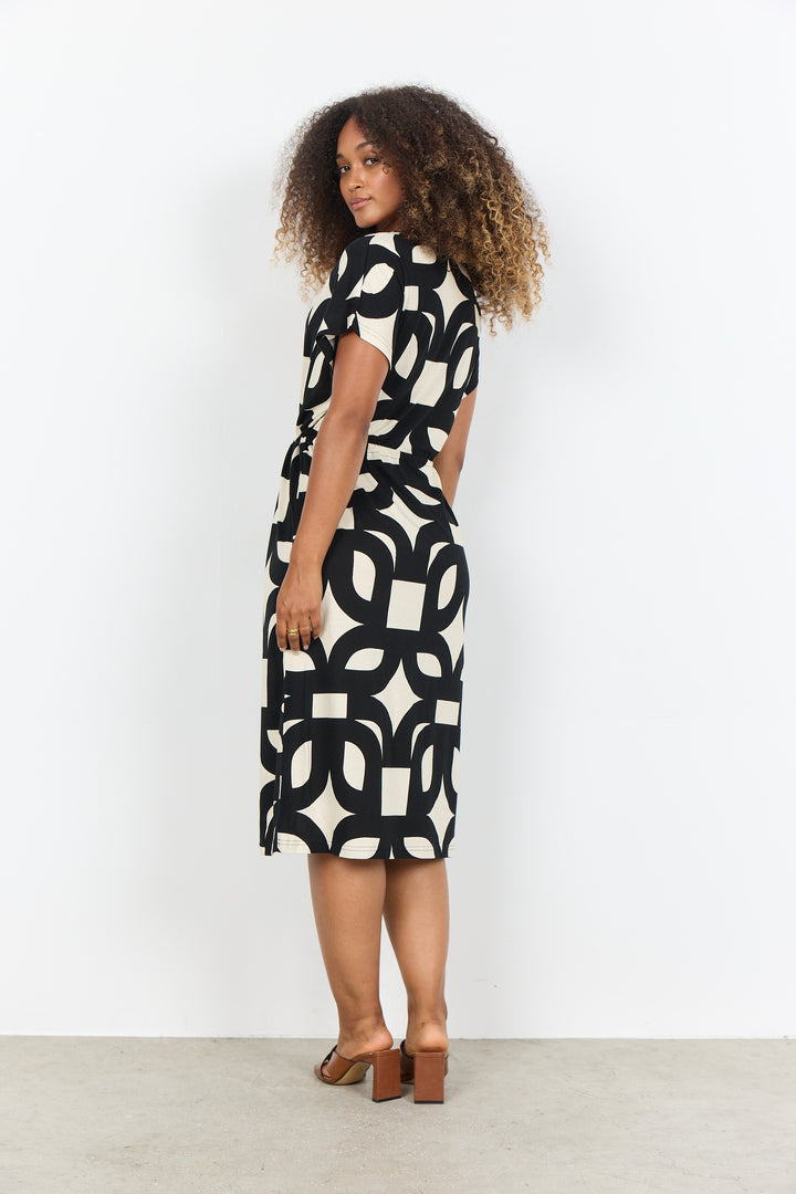 Soya Concept Felicity AOP Dress- Black/White