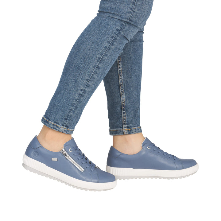 Remonte Blue Zip Shoes for Women- D0700-16