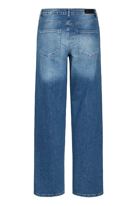 Ichi Twiggy Straight Leg Jeans- Medium Blue 30 Leg