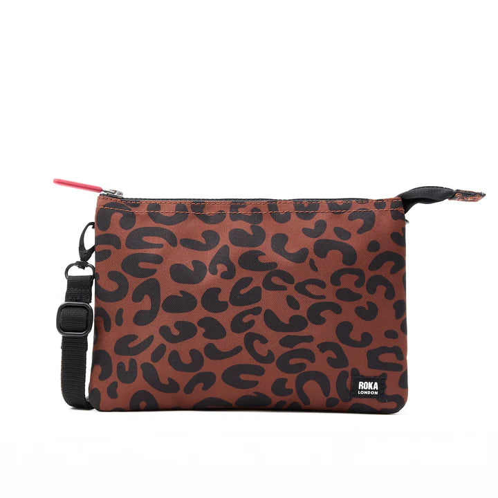 Roka London CarnabyB XL Crossbody Bag- Leopard Stripe