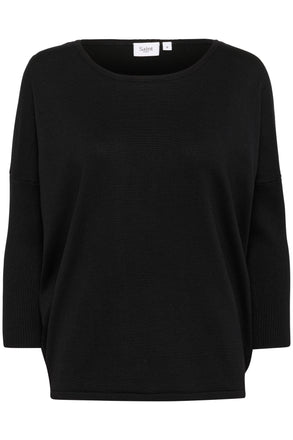 Saint Tropez Mila R- Neck Pullover- Black