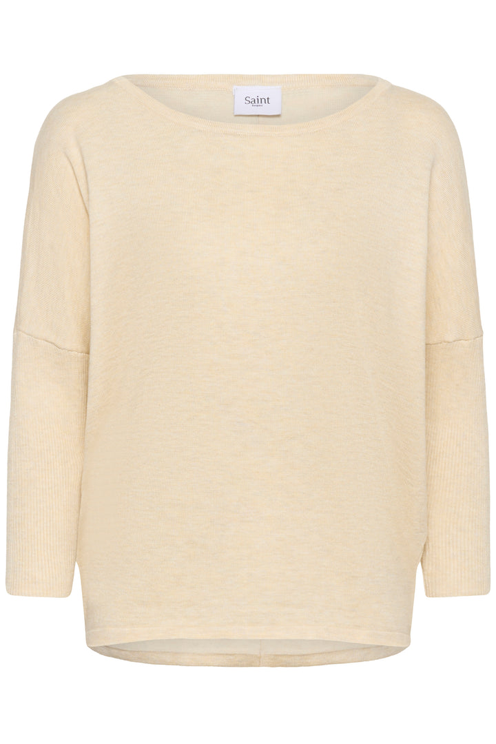 Saint Tropez MilaSZ R-Neck Pullover - Seedpearl Melange