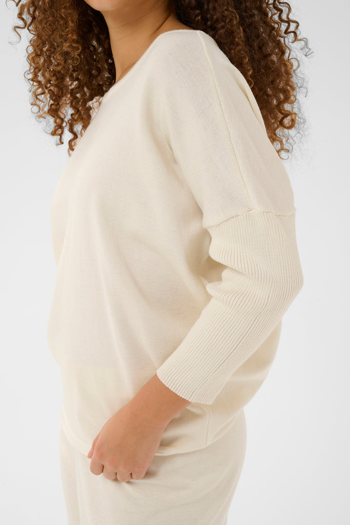 Saint Tropez MilaSZ R-Neck Pullover - Seedpearl Melange