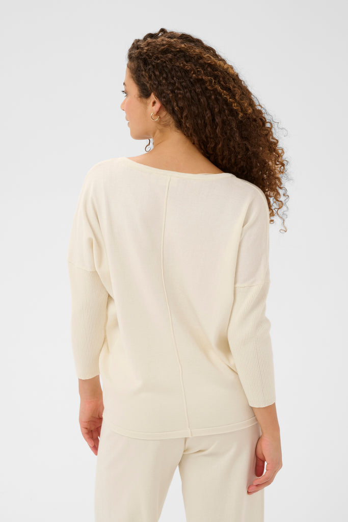 Saint Tropez MilaSZ R-Neck Pullover - Seedpearl Melange
