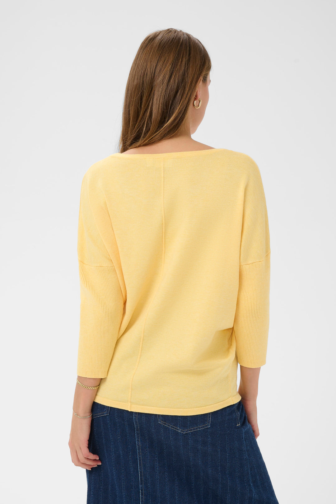 Saint Tropez MilaSZ R‑Neck Pullover – Lemon Drop Melange