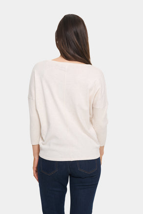 Saint Tropez Mila SZ Round Neck Pullover- Fog Melange