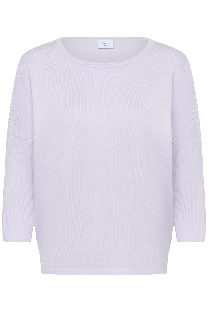 Saint Tropez Mila R-Neck Pullover- Misty Lilac