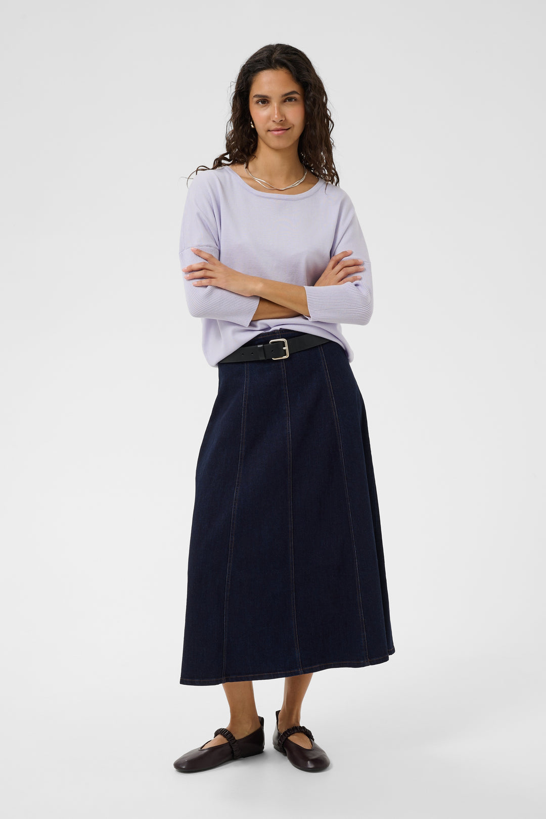 Saint Tropez Mila R-Neck Pullover- Misty Lilac