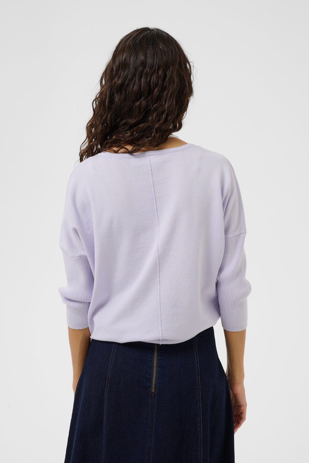 Saint Tropez Mila R-Neck Pullover- Misty Lilac