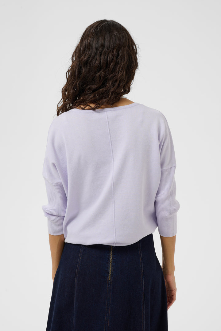 Saint Tropez Mila R-Neck Pullover- Misty Lilac
